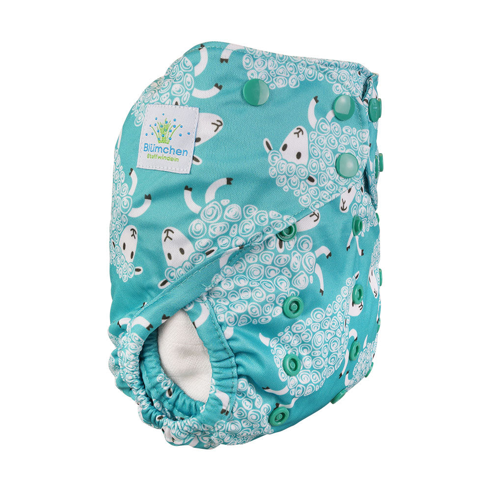 Blümchen One Size Überhose Druckknöpfe, doppeltes Beinbündchen