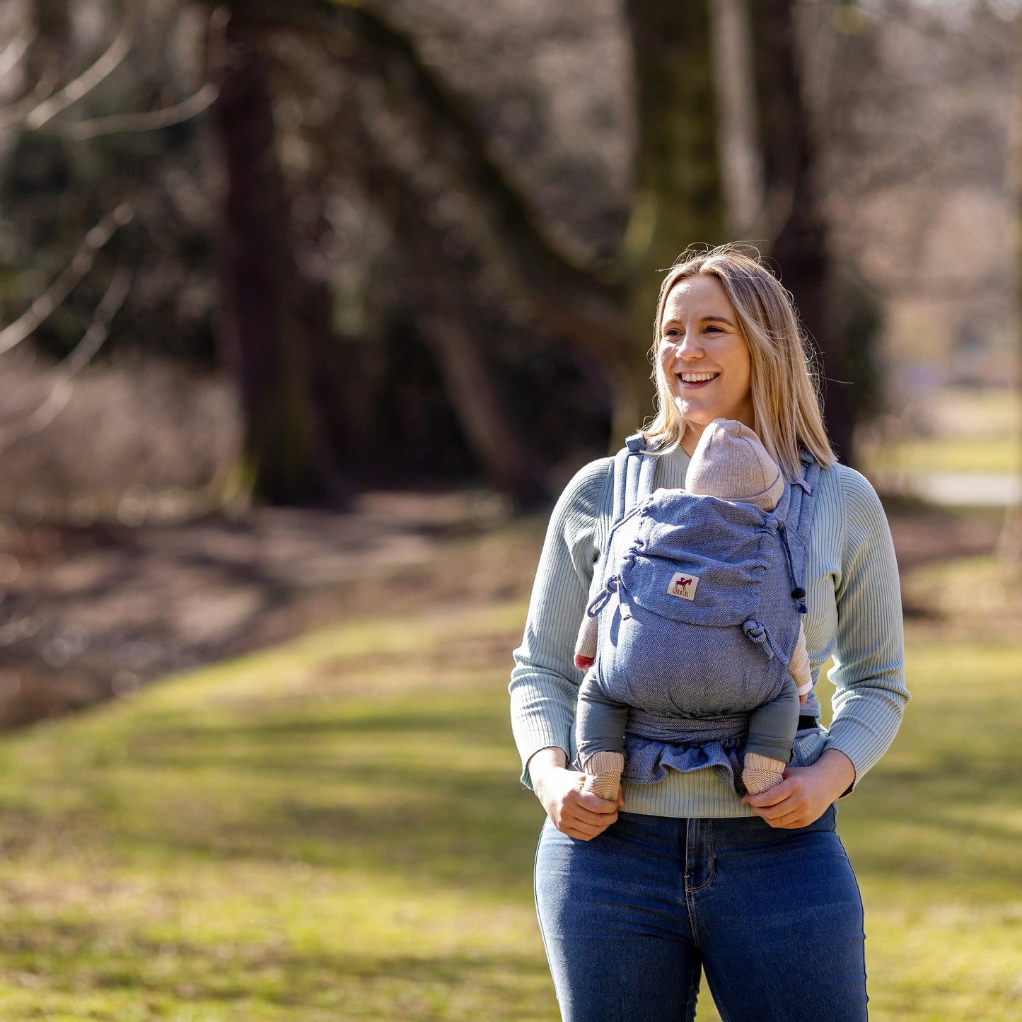 Girasol Babytrage MySol Blue Tweed Recycled Cotton