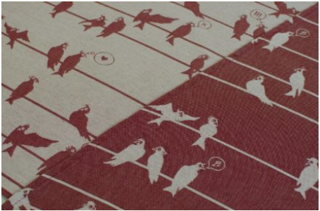 Fräulein Hübsch Ringsling Birds on a Wire Bordeaux