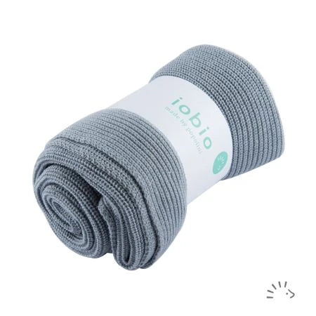 Iobio Gestrickte Babydecke Merinowolle Hellgrau