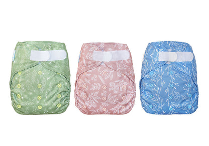 Blümchen One Size Überhosen Klettverschluss, doppeltes Beinbündchen