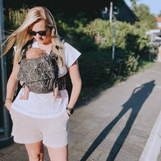 Hoppediz Buckle - Malmö Aqua ~ Full-Buckle Babytrage aus Bio-Baumwolle