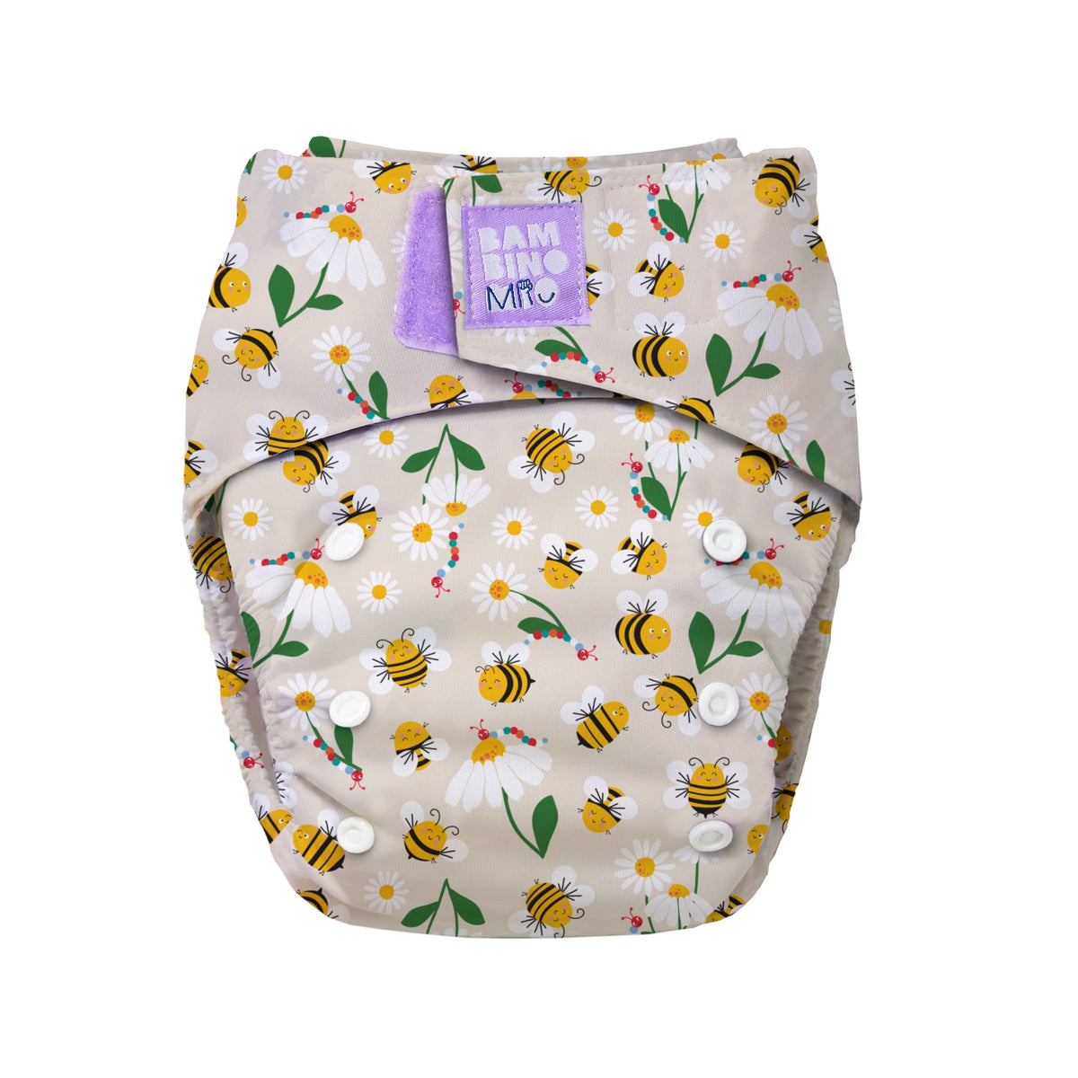 Bambino Mio Revolutionäre Windel - Pocketwindel – Design Fleißige Bienchen mit Bienen und Blüten