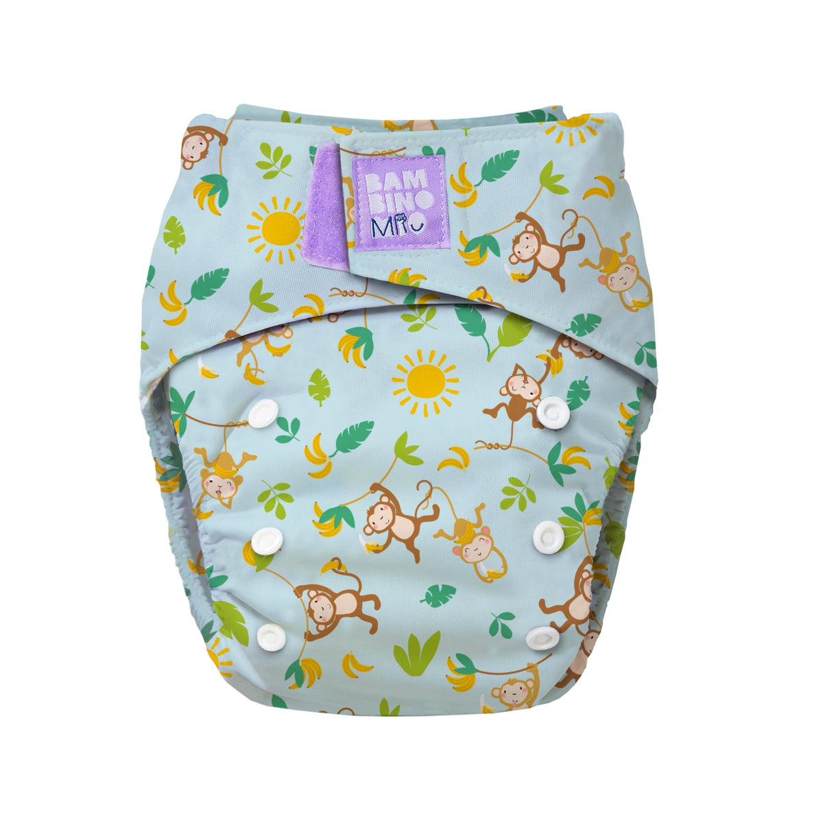 Bambino Mio Revolutionäre Windel - Pocketwindel – Design Freche Äffchen mit Affen und Blättern