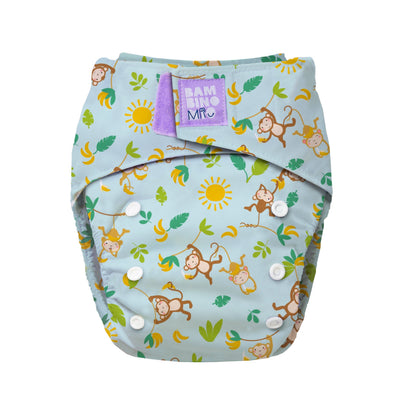 Bambino Mio Revolutionäre Windel - Pocketwindel – Design Freche Äffchen mit Affen und Blättern