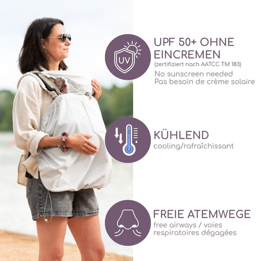 Mamalila UV-Cover Shade – kühlender Sonnenschutz für Babytrage, Kinderwagen & Babyschale